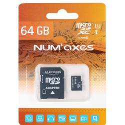 CARTE M&Eacute;MOIRE SD / MICRO SD NUM'AXES 64 Go