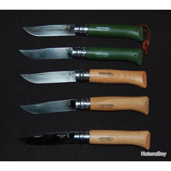 OPINEL , LOT DE 5 COUTEAUX N�8