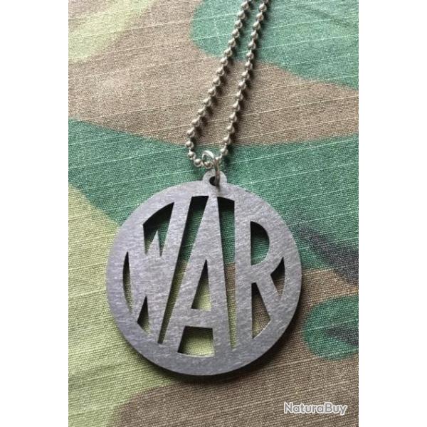 Collier pendentif US Army Vietnam "War" not peace & love