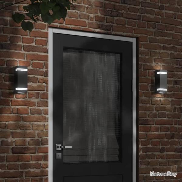 Appliques murales d'ext�rieur 2 pcs noir acier inoxydable