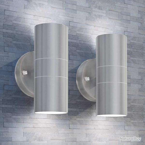 Applique murale LED d'ext�rieur 2 pcs Acier inoxydable haut bas