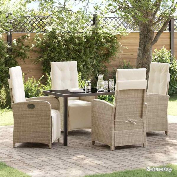 Salon de jardin 6 pcs avec coussins gris r�sine tress�e