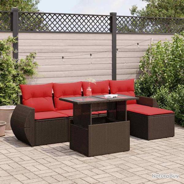 Salon de jardin 8 pcs avec coussins gris r�sine tress�e