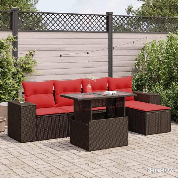 Salon de jardin 8 pcs avec coussins gris r�sine tress�e