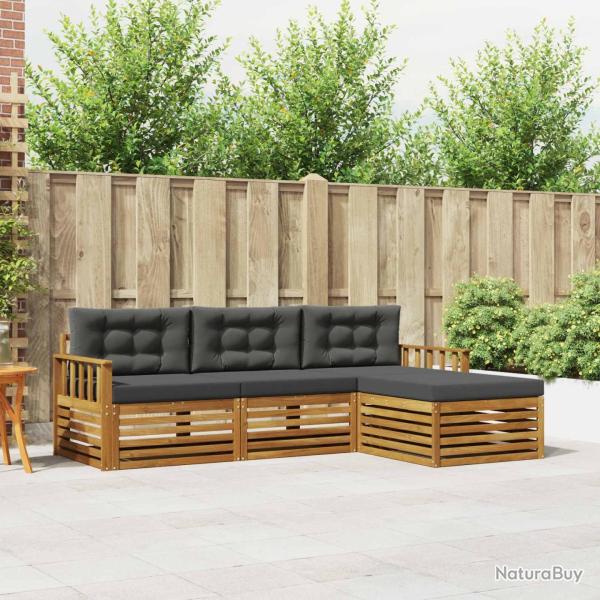 Salon de jardin avec coussins 9 pcs beige r�sine tress�e