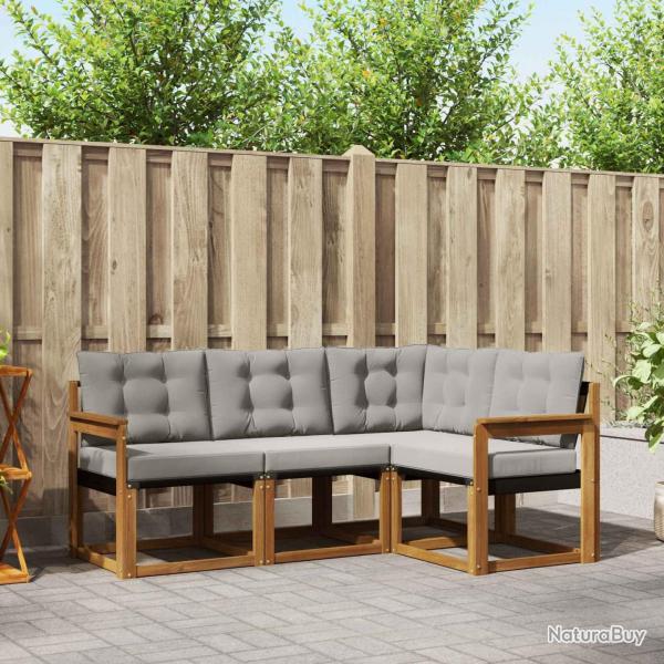 Salon de jardin 9 pcs avec coussins noir r�sine tress�e
