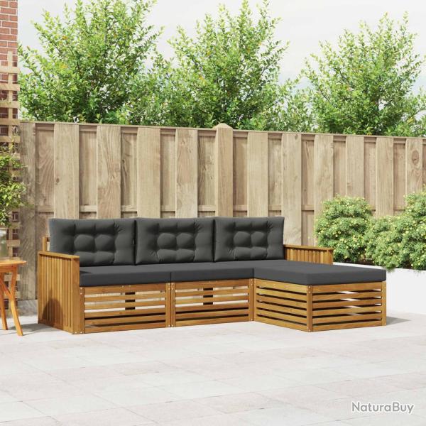 Salon de jardin avec coussins 9 pcs beige r�sine tress�e