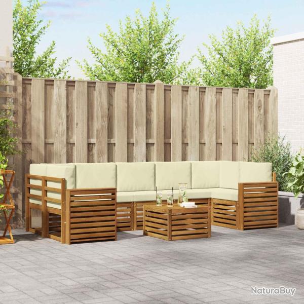 Ensemble � manger de jardin 9pcs coussins noir r�sine tress�e