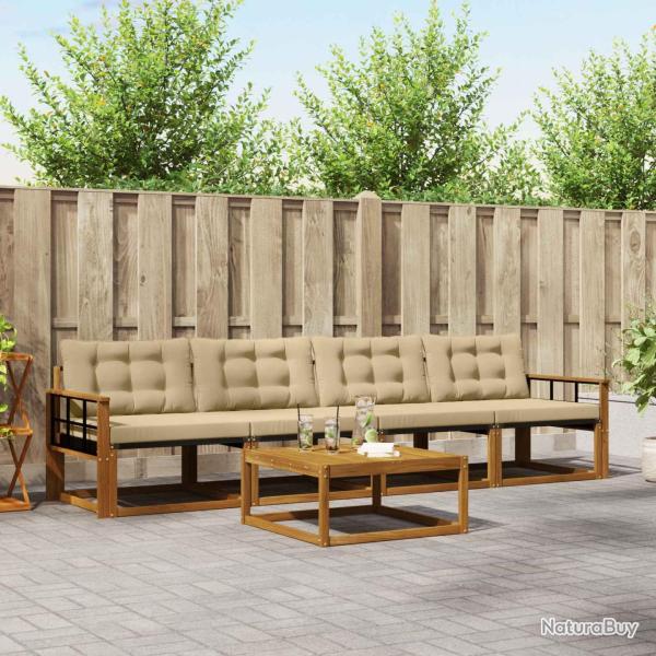 Salon de jardin 11 pcs avec coussins noir r�sine tress�e