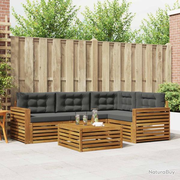 Salon de jardin 11 pcs avec coussins noir r�sine tress�e