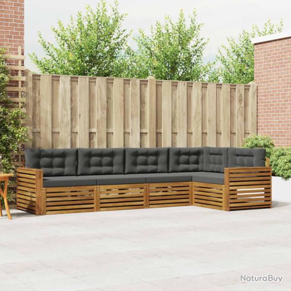 Salon de jardin 11 pcs avec coussins noir r�sine tress�e