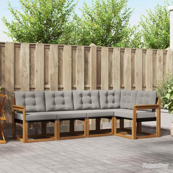 Ensemble � manger de jardin coussins 13 pcs gris r�sine tress�e