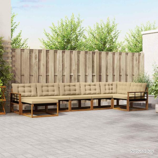 Salon de jardin 11 pcs avec coussins noir r�sine tress�e