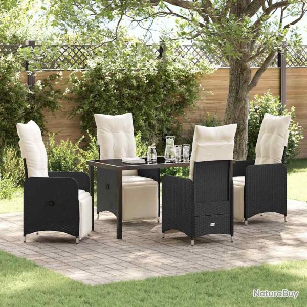 Salon de jardin 8 pcs avec coussins gris r�sine tress�e