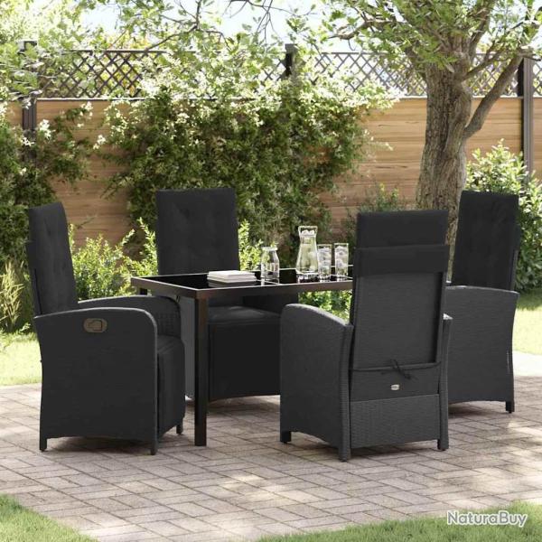 Salon de jardin 8 pcs avec coussins gris r�sine tress�e