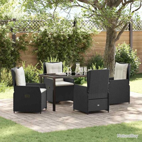 Salon de jardin 8 pcs avec coussins gris r�sine tress�e