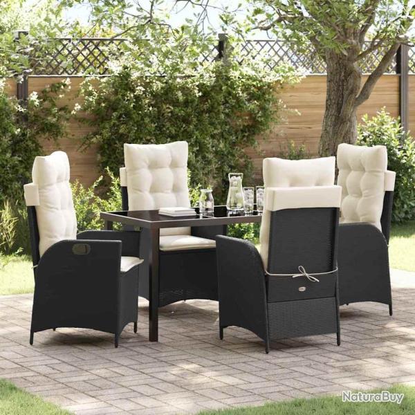 Salon de jardin 8 pcs avec coussins gris r�sine tress�e