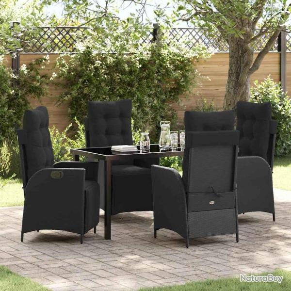 Salon de jardin 8 pcs avec coussins gris r�sine tress�e