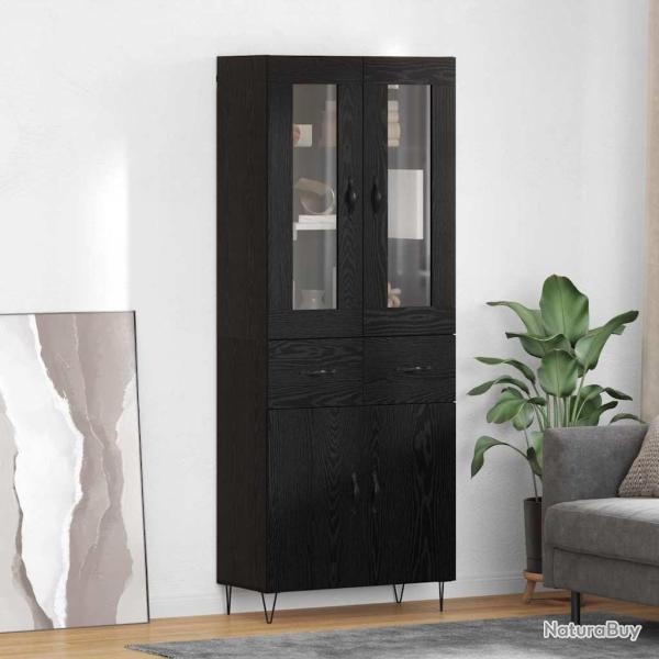 Salon de jardin 11 pcs avec coussins noir r�sine tress�e