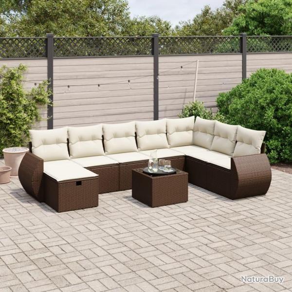 Ensemble de canap� de jardin 8 pcs Gris polyrotin