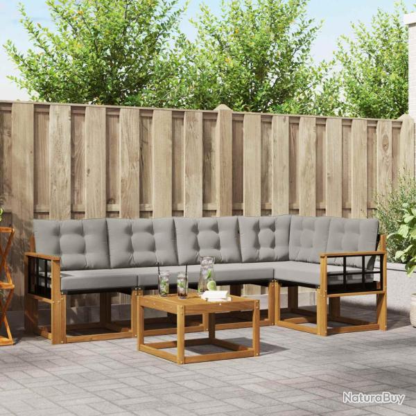Salon de jardin 11 pcs avec coussins noir r�sine tress�e