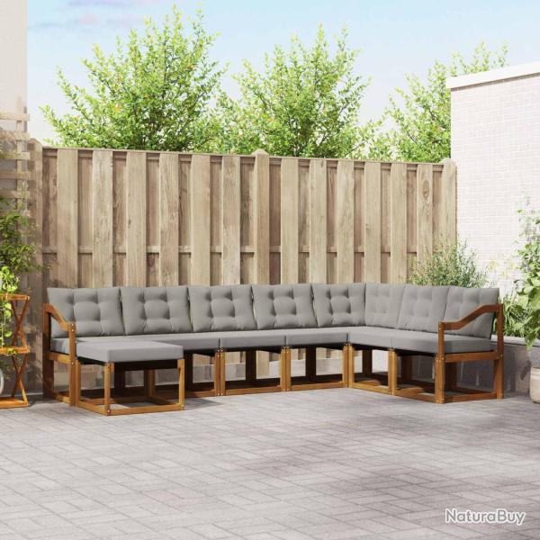 Salon de jardin avec coussins 7 pcs beige r�sine tress�e