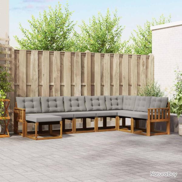 Salon de jardin avec coussins 7 pcs beige r�sine tress�e
