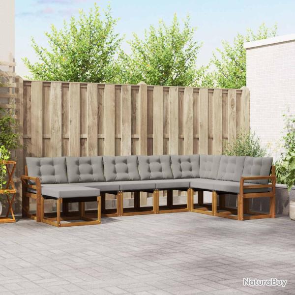 Salon de jardin avec coussins 7 pcs beige r�sine tress�e