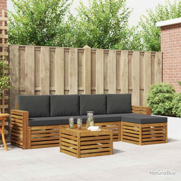 Salon de jardin avec coussins 9 pcs beige r�sine tress�e