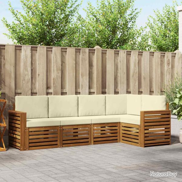 Salon de jardin avec coussins 9 pcs beige r�sine tress�e