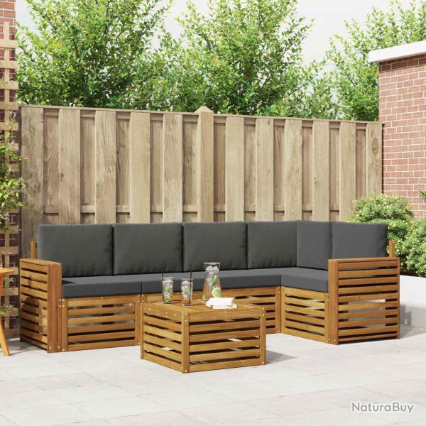 Salon de jardin avec coussins 9 pcs beige r�sine tress�e