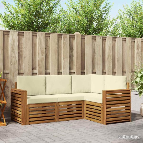 Salon de jardin avec coussins 9 pcs beige r�sine tress�e