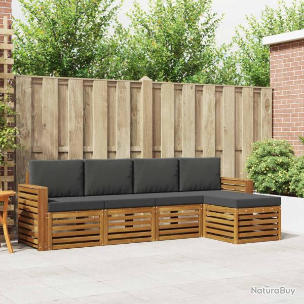 Salon de jardin avec coussins 9 pcs beige r�sine tress�e
