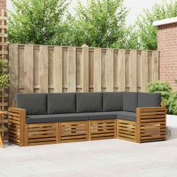 Salon de jardin avec coussins 9 pcs beige r&eacute;sine tress&eacute;e