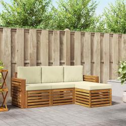 Salon de jardin avec coussins 8 pcs beige r&eacute;sine tress&eacute;e