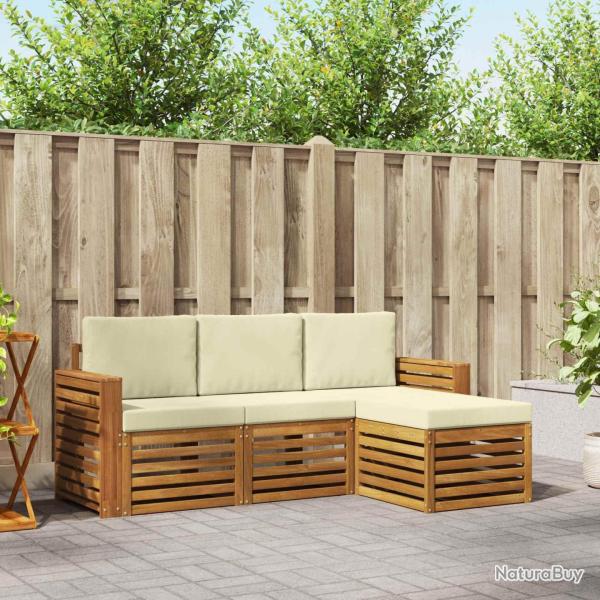 Salon de jardin avec coussins 8 pcs beige r�sine tress�e