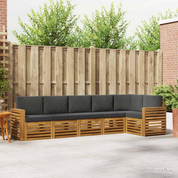Salon de jardin avec coussins 9 pcs beige r�sine tress�e