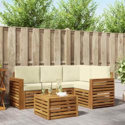 Salon de jardin avec coussins 9 pcs beige r&eacute;sine tress&eacute;e
