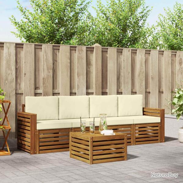 Salon de jardin avec coussins 9 pcs beige r�sine tress�e