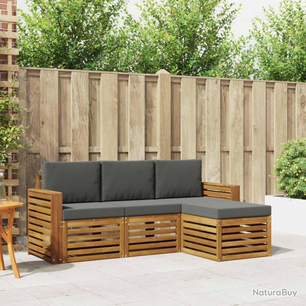 Salon de jardin avec coussins 8 pcs beige r�sine tress�e