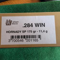 284 winchester...boite de 20 munitions sologne hornady sp