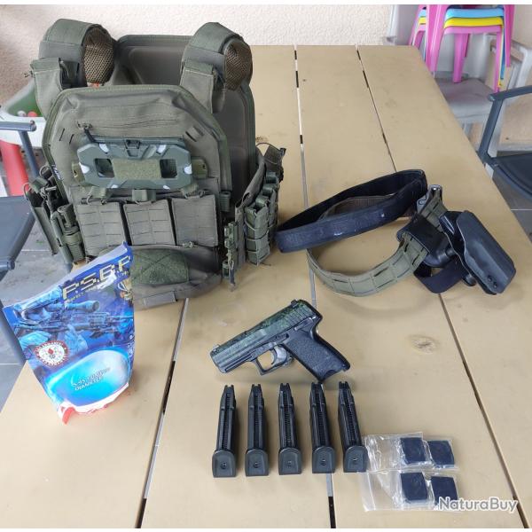 Lot usp compact marui , gilet et ceinture tactique