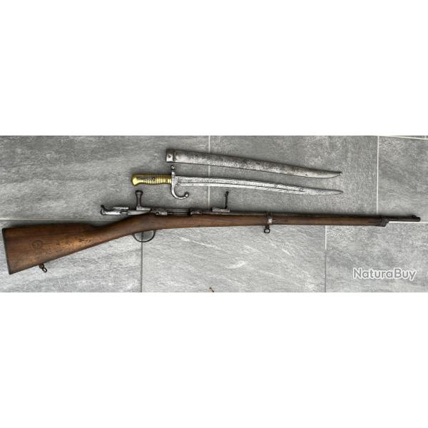 Fusil d'infanterie Chassepot mod�le 1866 avec sabre ba�onnette mod�le 1866.