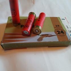 NOUVEAU PRIX! CARTOUCHES Cal.24X65."PREVOT "-PL.8; 20 Grammes;NEUVES de STOCK,en bo&icirc;te de 10; 3 ans