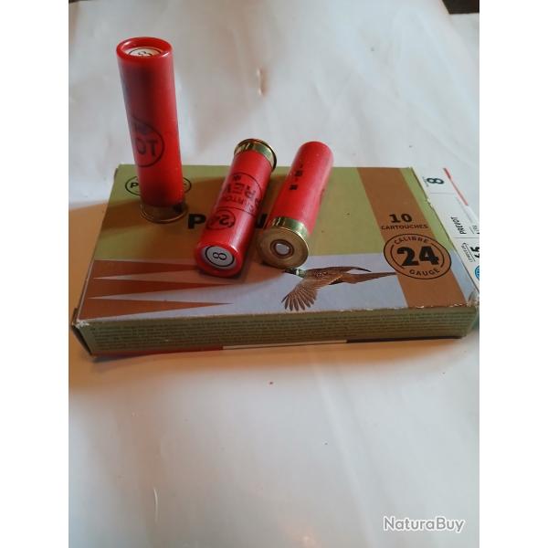 NOUVEAU PRIX! CARTOUCHES Cal.24X65."PREVOT "-PL.8; 20 Grammes;NEUVES de STOCK,en bo�te de 10; 3 ans