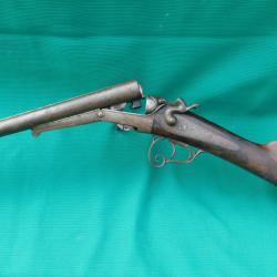 fusil de chasse juxtapos&eacute;  a chiens calibre 16 ,  Saint Etienne type  LEFAUCHEUX ,1� sans r&eacute;serve !!
