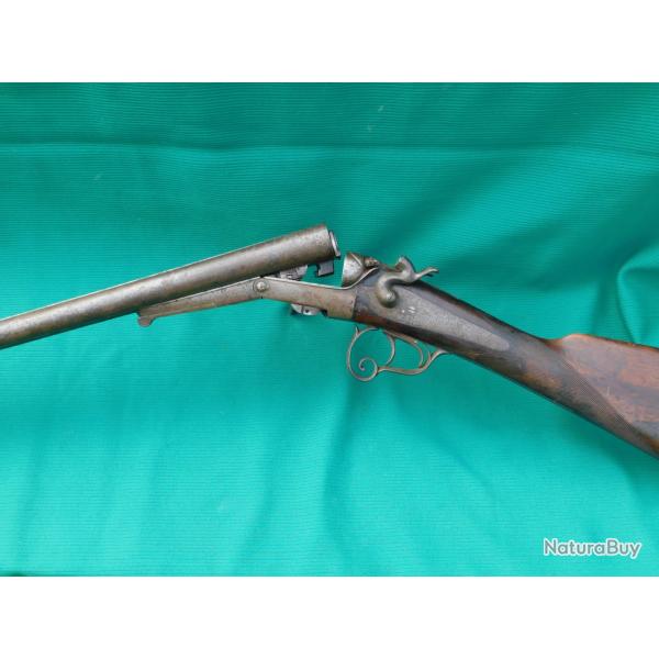 fusil de chasse juxtapos�  a chiens calibre 16 ,  Saint Etienne type  LEFAUCHEUX ,1� sans r�serve !!