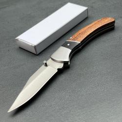 Couteau Pliant Gentleman Farmer Rite Edge Lockback Wood Lame 7,62 cm Acier 3Cr13 Poign&eacute;e en Bois 01