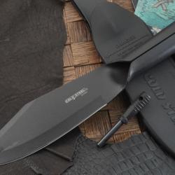 Couteau Survie Cold Steel Bushman Bowie Lame Acier Carbone SK-5 Monobloc Etui Secure-Ex Allume Feu