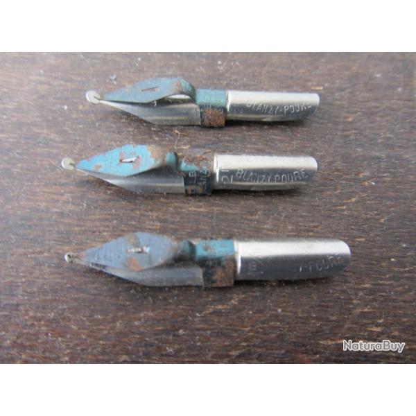 3 plumes de calligraphie Gilbert Blanzy Poure 1950